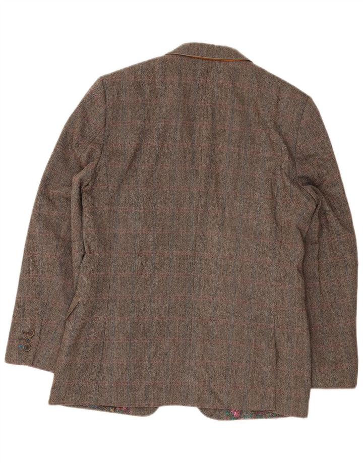 Giacca blazer da uomo dalla vestibilità regolare Ted Baker UK 40 Large Brown Herringbone