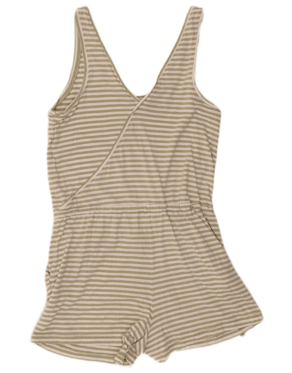 Tuta corta da donna senza maniche The North Face UK 10 Small Green Striped Cotton