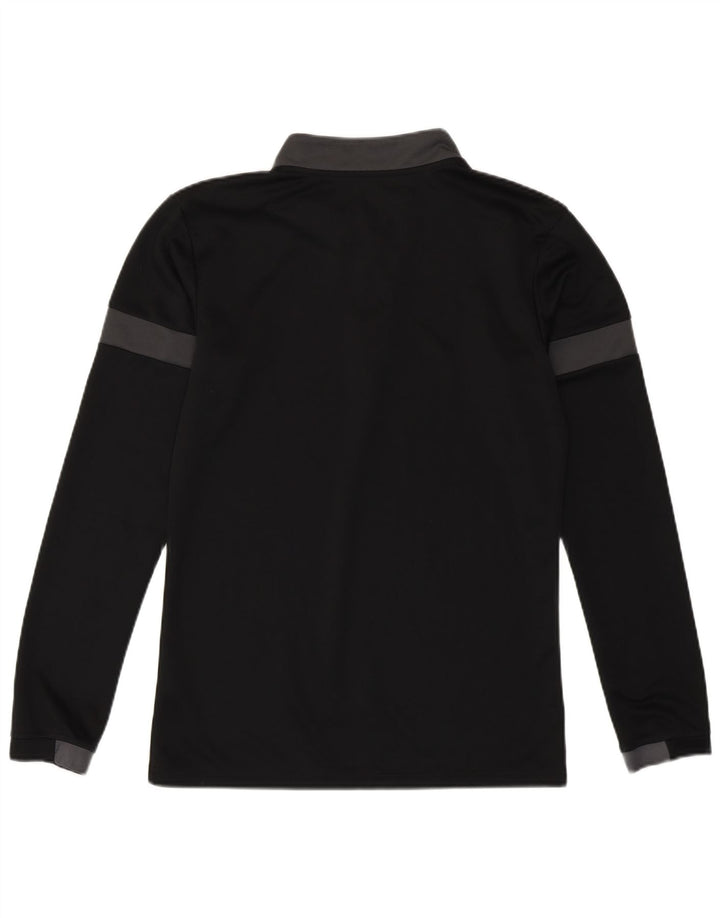 Puma Maglia da ginnastica da uomo con zip e collo, piccola, in poliestere color block nero