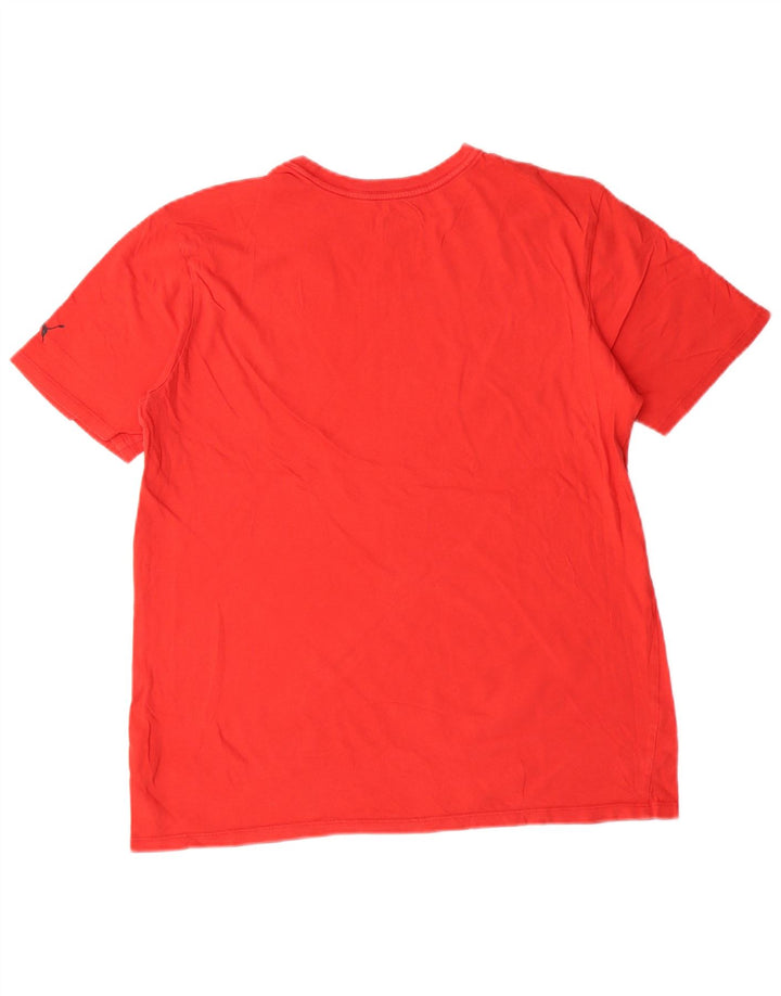 T-shirt grafica da uomo Puma Top Small in cotone rosso