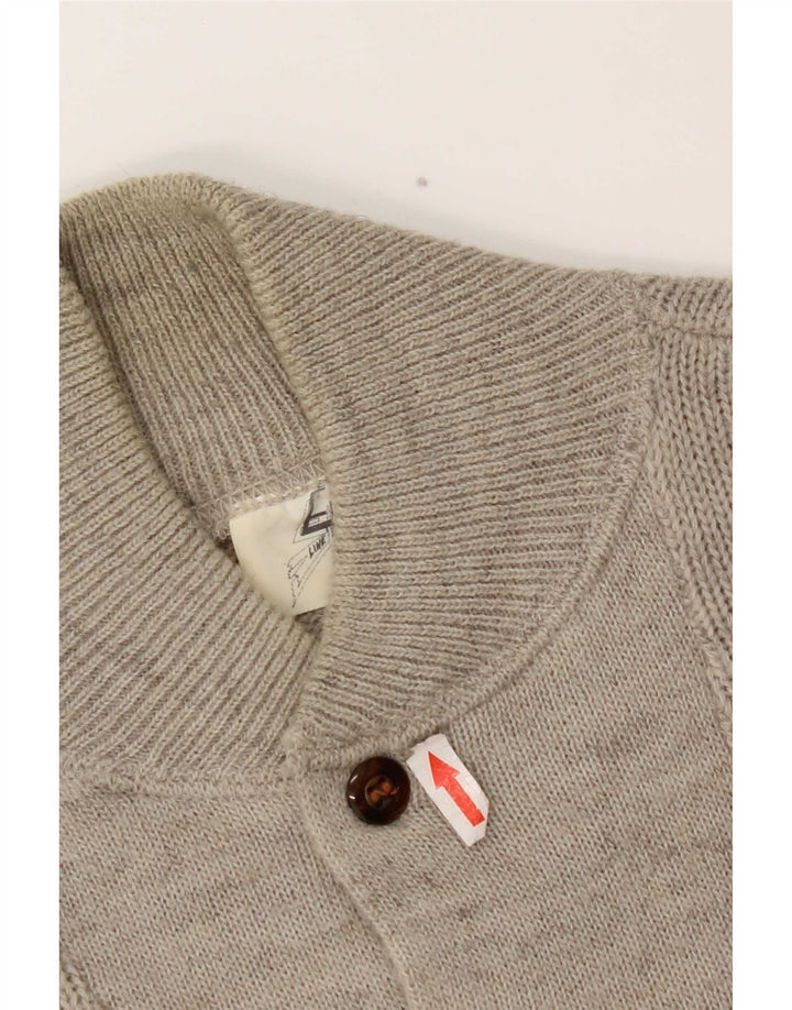 Maglione da uomo Elite con bottoni e collo in lana grigio medio