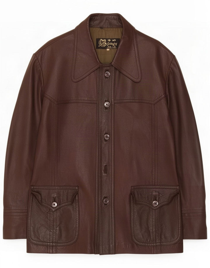 Giacca in pelle da uomo Golden Leaf UK 38 Marrone medio