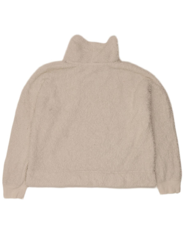 Maglione in pile oversize a collo alto da donna Calvin Klein UK 16 Large Bianco