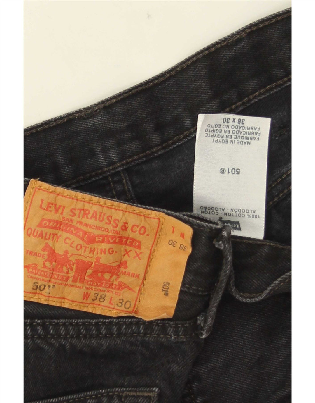 Levi's Uomo 501 Jeans dritti W38 L30 Cotone Nero