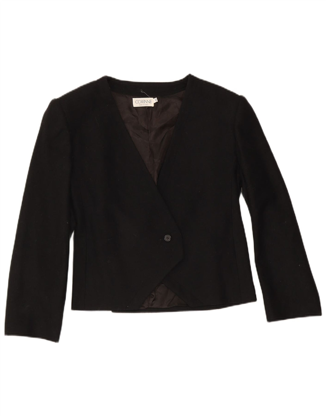 Giacca blazer vintage da donna a 1 bottone IT 42 media nera