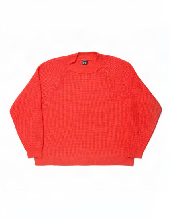 Maglione maglione oversize da donna Gap con collo dolcevita UK 18 XL Rosso chiazzato