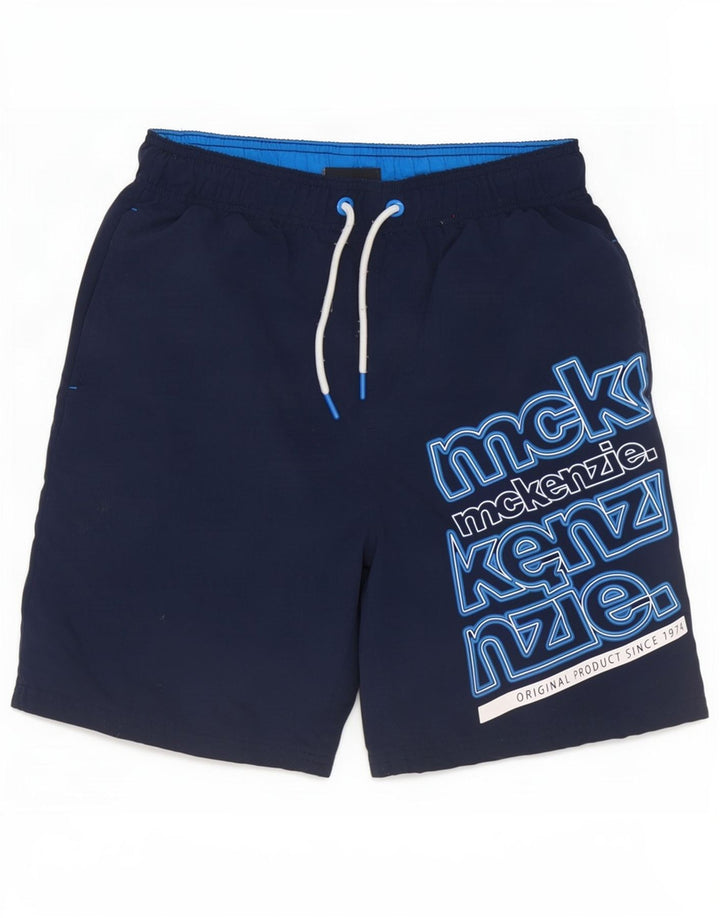 Pantaloncini da bagno grafici da uomo Mckenzie piccoli in poliestere blu navy