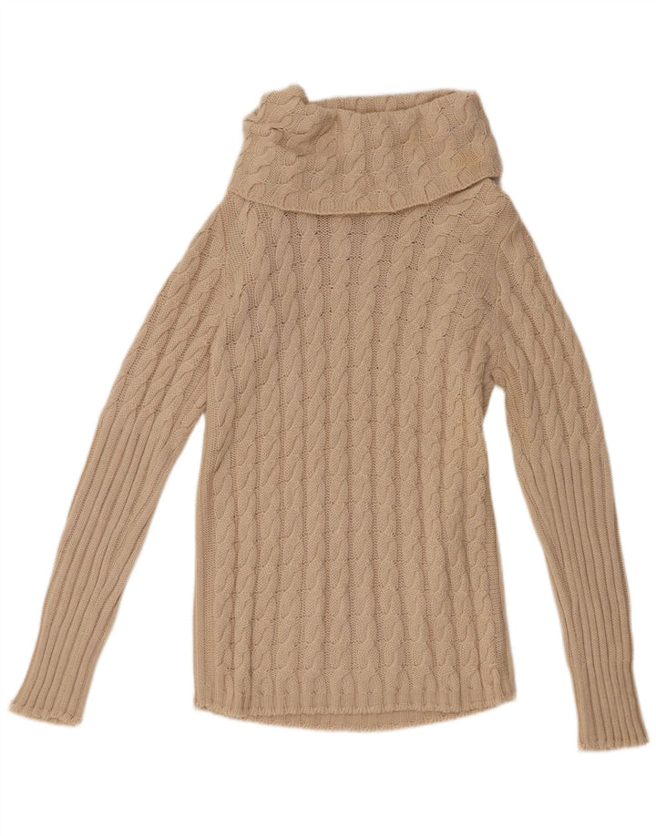 Maglione da donna Mariapola con collo alto IT 46 Large Beige Lana Merino