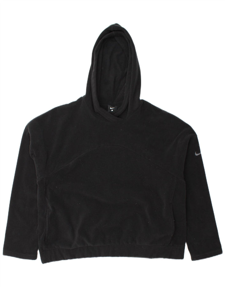 NIKE Womens Hooded Fleece Jumper UK 16 Large Black Polyester