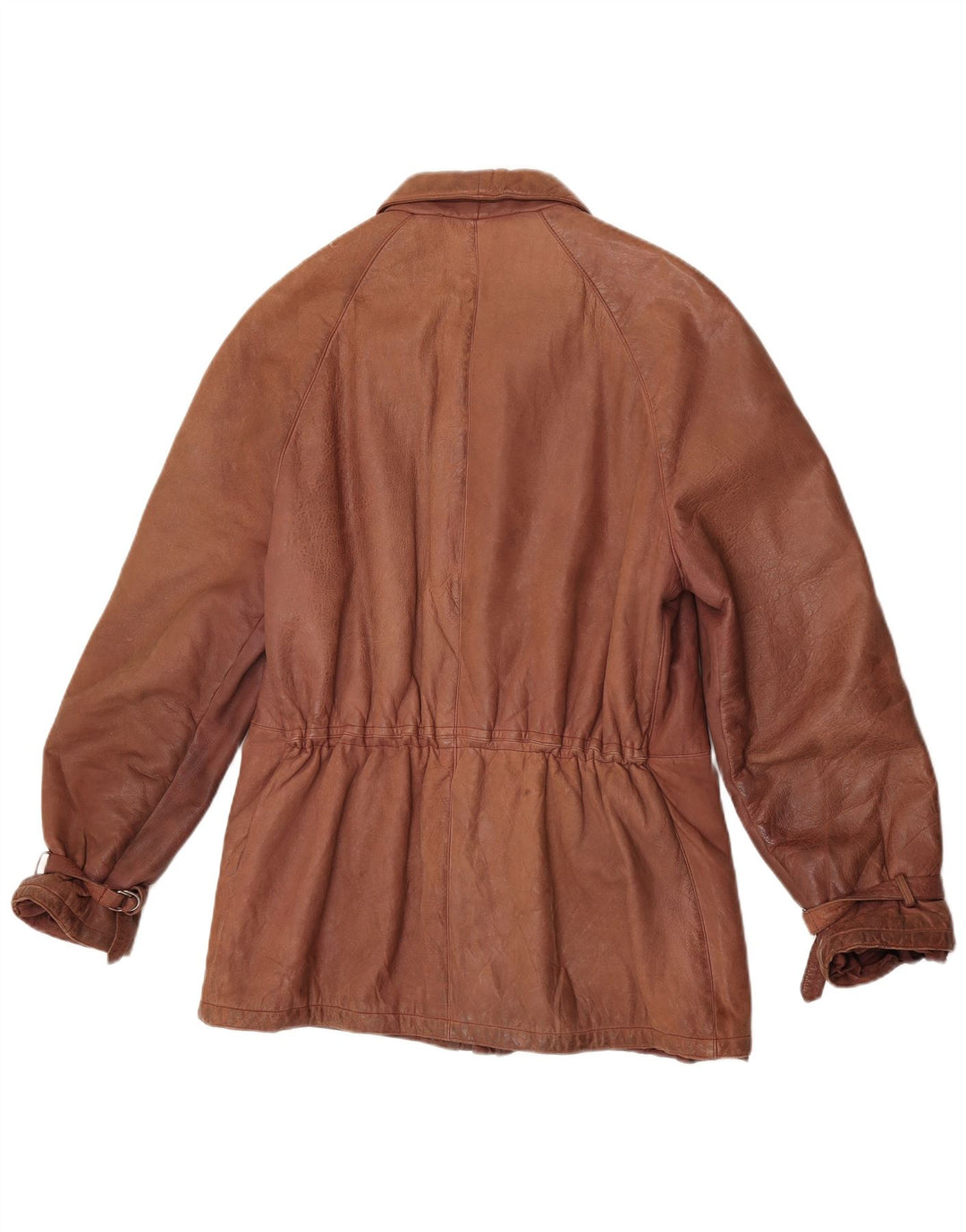 Giacca in pelle vintage da donna IT 52 2XL Marrone