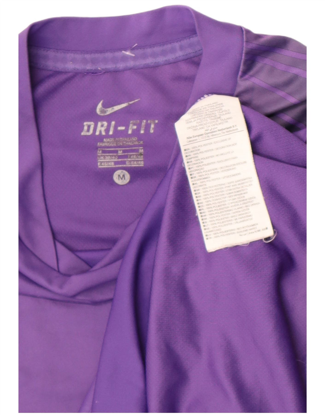 T-shirt Nike Dri Fit da uomo, top in poliestere color block viola medio