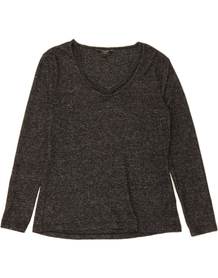 LIPSY Womens Top Long Sleeve UK 12 Medium Grey Flecked Polyester Vintage Lipsy and Second-Hand Lipsy from Messina Hembry 