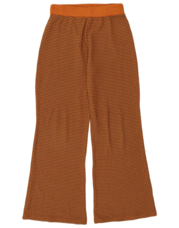 Pantaloni da tuta svasati in maglia da donna Zara UK 12 a righe medi arancioni