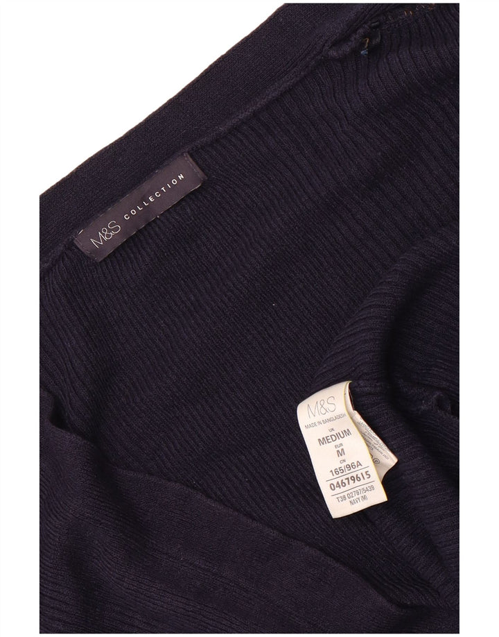 Maglione cardigan lungo da donna Marks & Spencer UK 14 medio blu navy