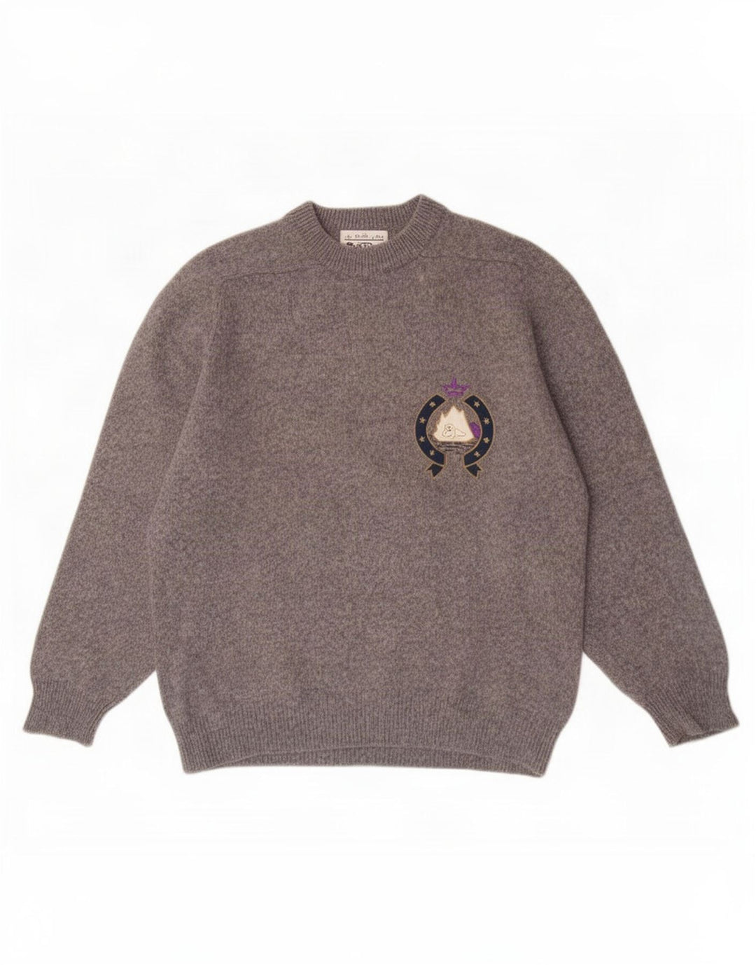 Maglione da uomo girocollo Iceberg in lana vergine grigio medio