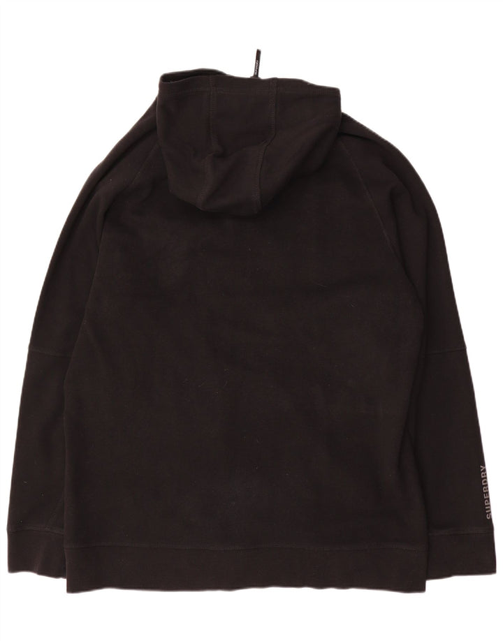 Maglione con cappuccio e zip da uomo Superdry 2XL in cotone nero