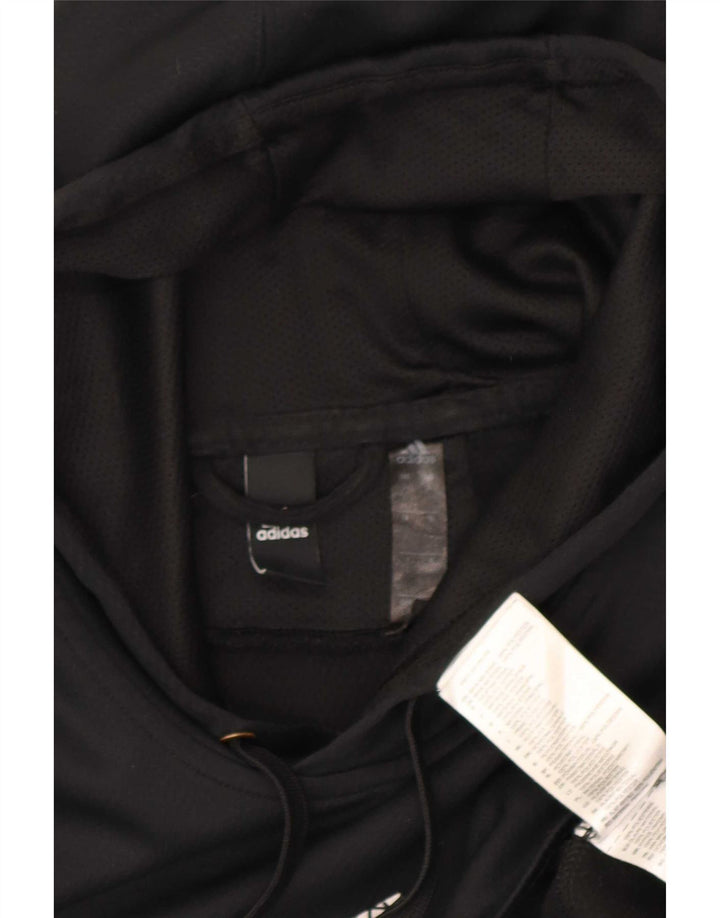 Felpa con cappuccio grafica Adidas Climawarm da uomo grande in poliestere nero