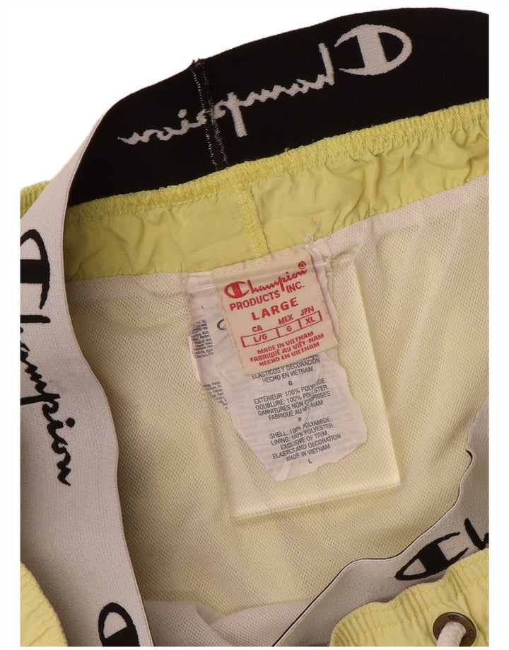 Pantaloncini da bagno grafici da uomo Champion grandi gialli in poliammide