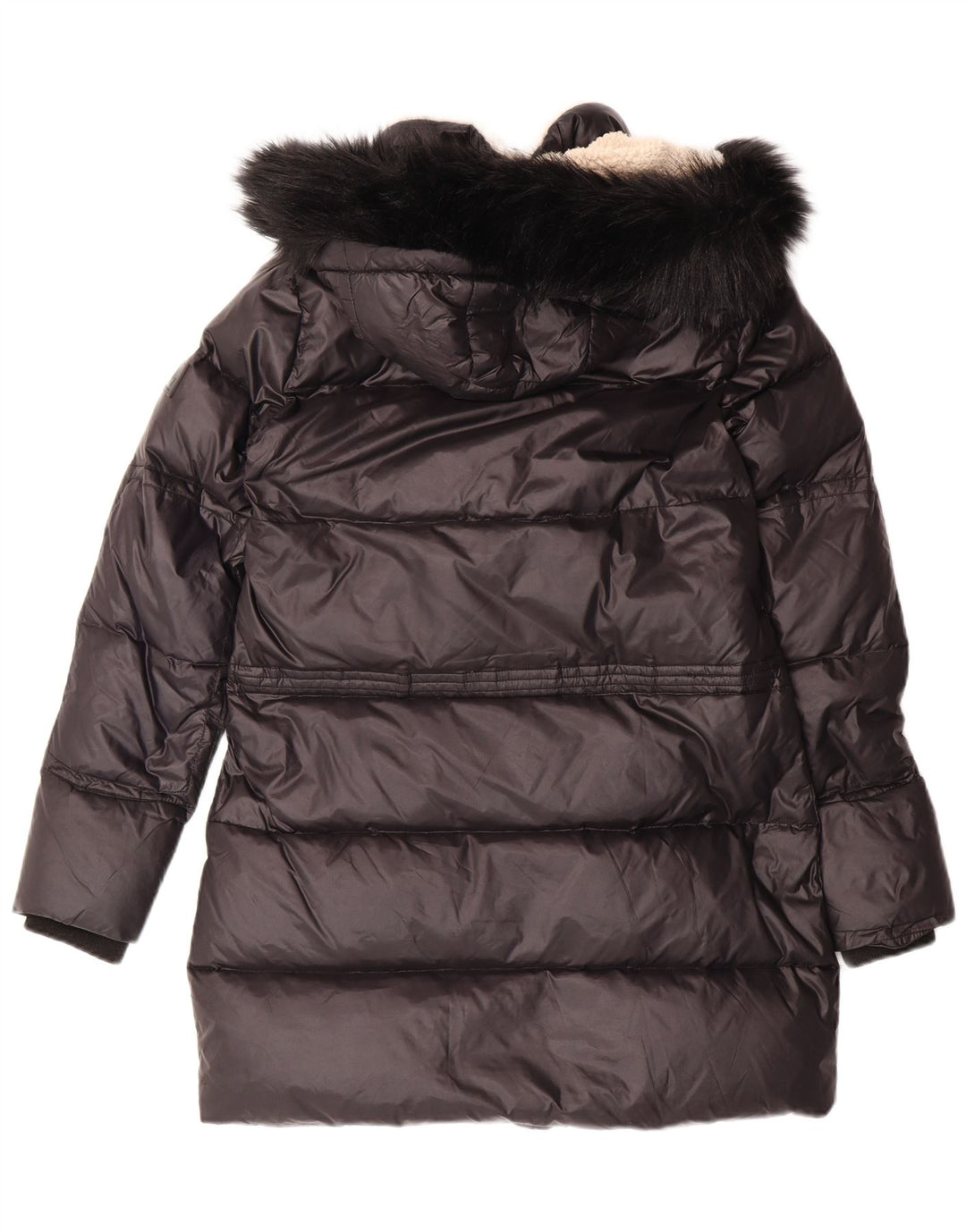 POLO RALPH LAUREN Cappotto imbottito con cappuccio da donna UK 6 XS Nero Nylon invernale