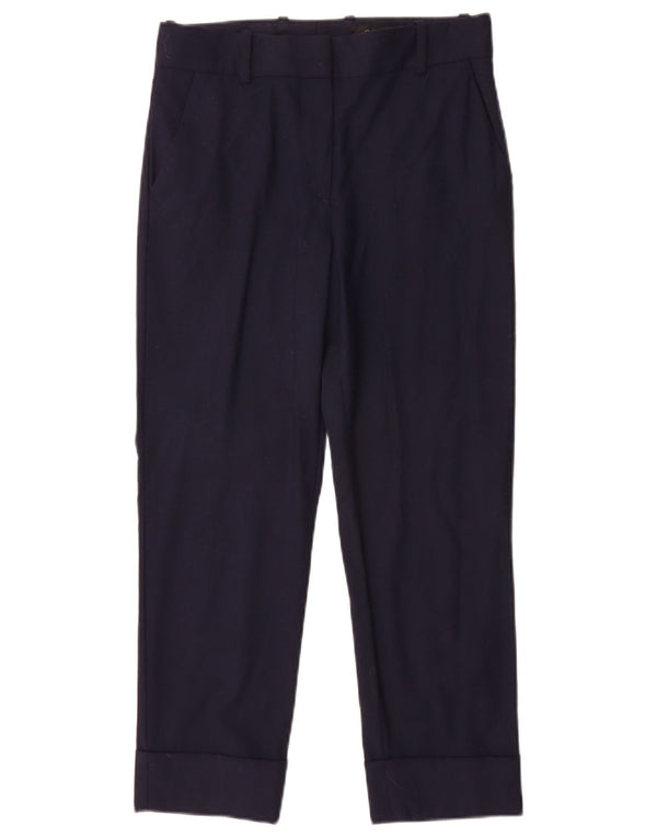 Pantaloni da abito dritti da donna Cos US 2 XS W25 L24 Lana blu navy