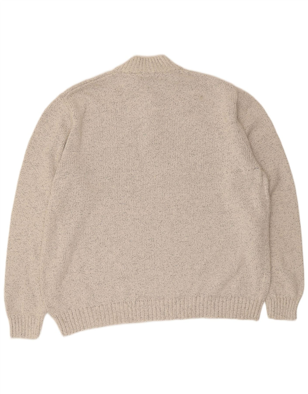 Maglione da uomo Chaps con zip e collo 2XL in cotone chiazzato grigio
