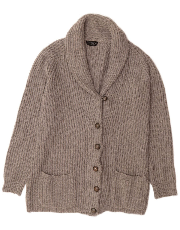 Maglione cardigan oversize da donna Topshop UK 8 piccolo acrilico grigio