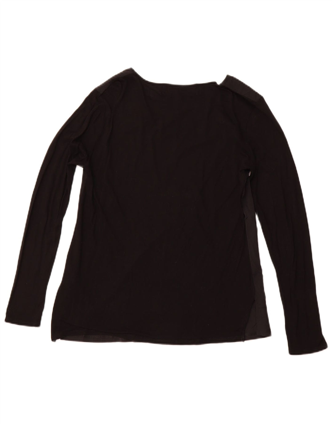 DESIGUAL Top grafico da donna a maniche lunghe UK 14 Grande viscosa floreale nera