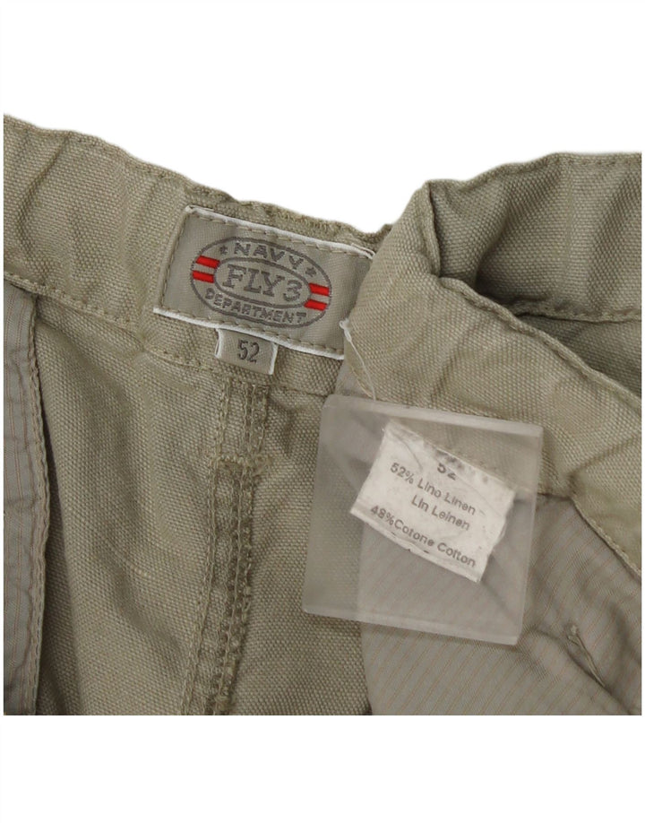 Pantaloncini chino da uomo Fly 3 IT 52 XL W40 Lino kaki