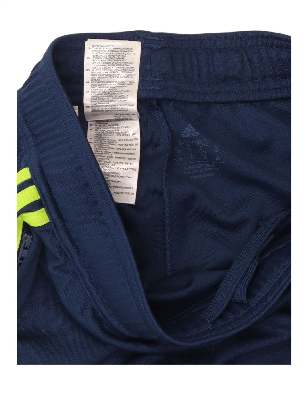 ADIDAS Boys Tracksuit Trousers 11-12 Years Blue Polyester