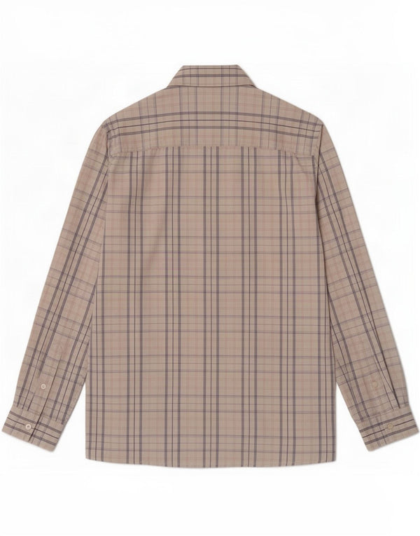 Camicia da uomo Gas in cotone a quadri beige medio