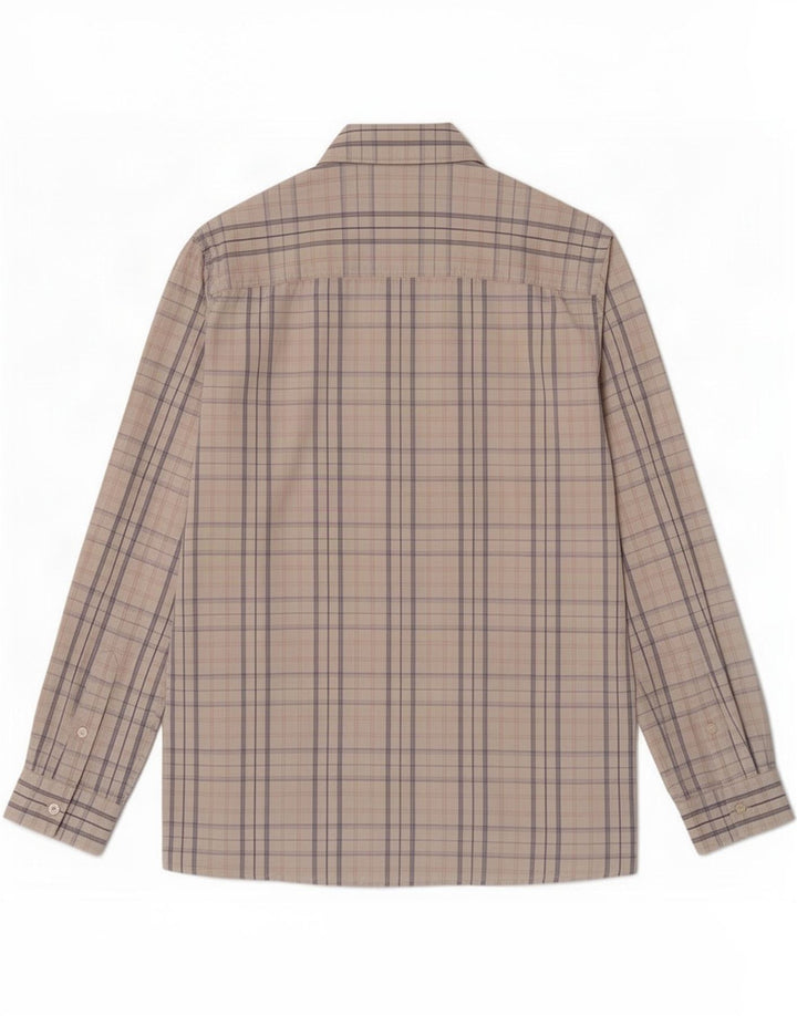 Camicia da uomo Gas in cotone a quadri beige medio