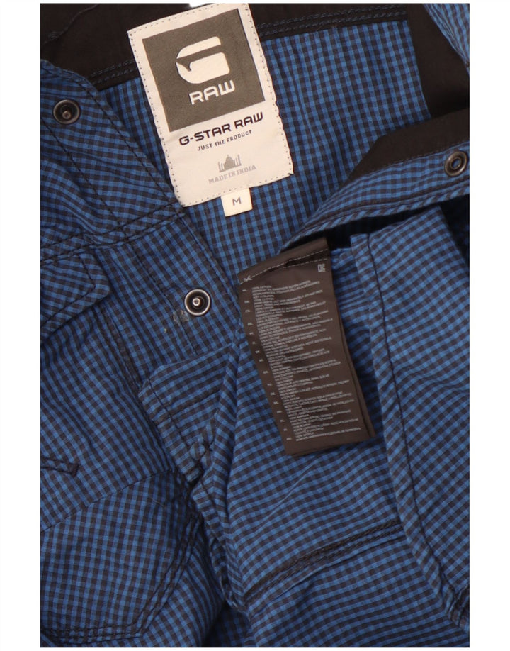 Camicia da uomo G-STAR in cotone a quadretti blu navy medio