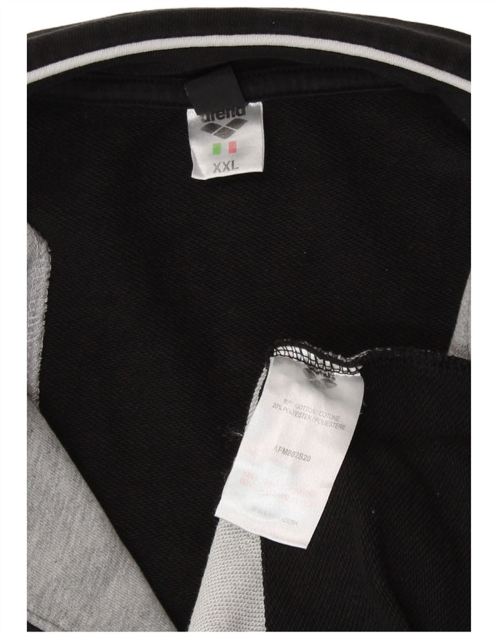 Giacca da tuta da uomo Arena 2XL in cotone color block nero