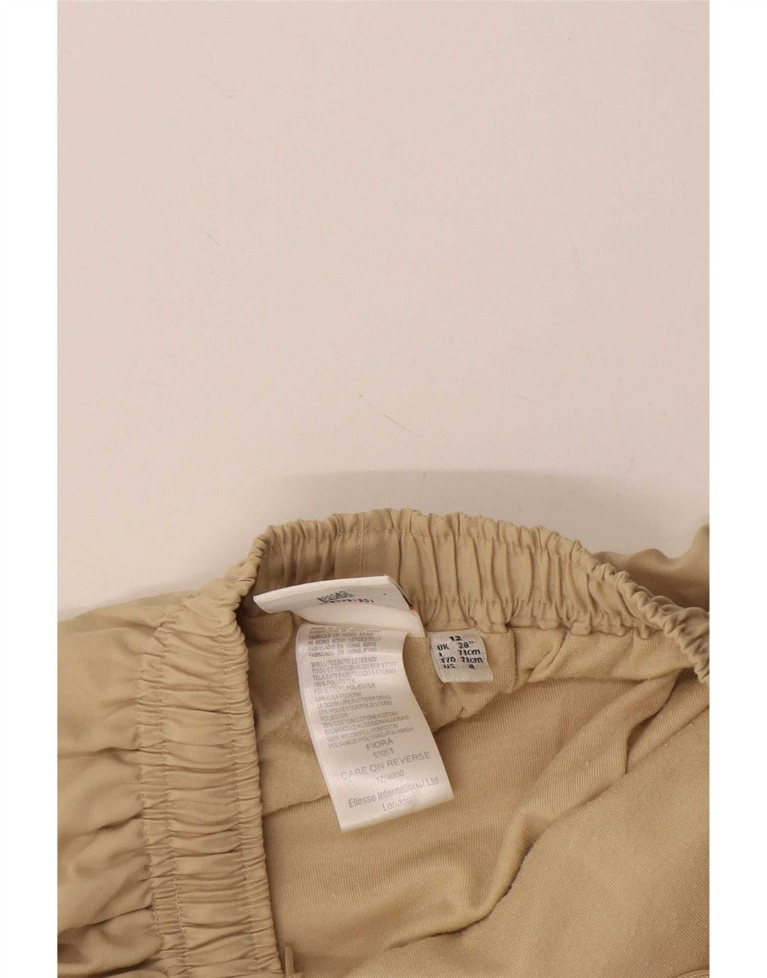 Pantaloni chino dritti da donna Ellesse UK 12 Medium W24 L29 Poliestere beige