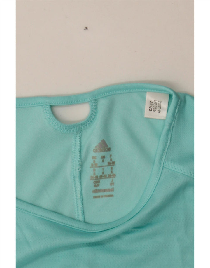ADIDAS Womens Top Long Sleeve UK 8/10 Small Turquoise Polyester Vintage Adidas and Second-Hand Adidas from Messina Hembry 