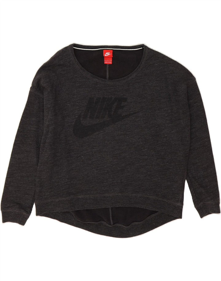 NIKE Womens Oversized Graphic Sweatshirt Jumper UK 16 Large Grey Cotton Vintage Nike and Second-Hand Nike from Messina Hembry 