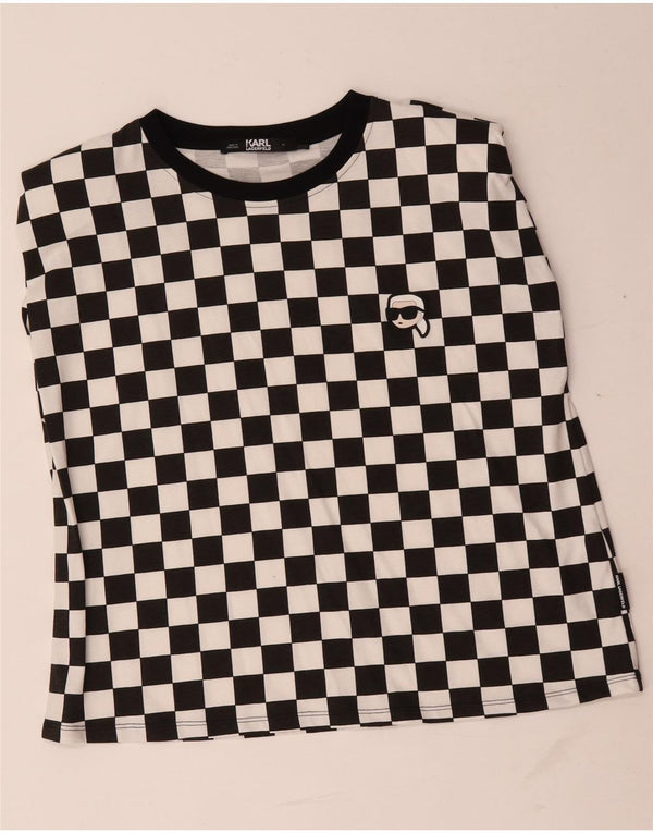 Canotta da donna Karl Lagerfeld UK 18 XL cotone geometrico nero