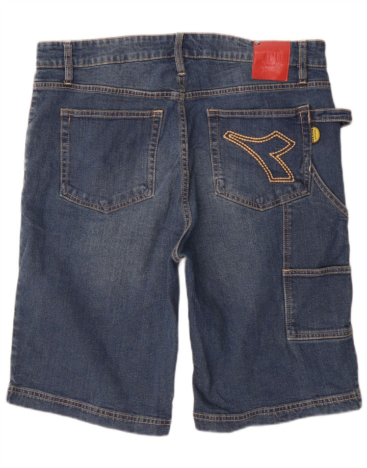 DIADORA Pantaloncini Cargo Denim Uomo W33 Blu Medio Cotone