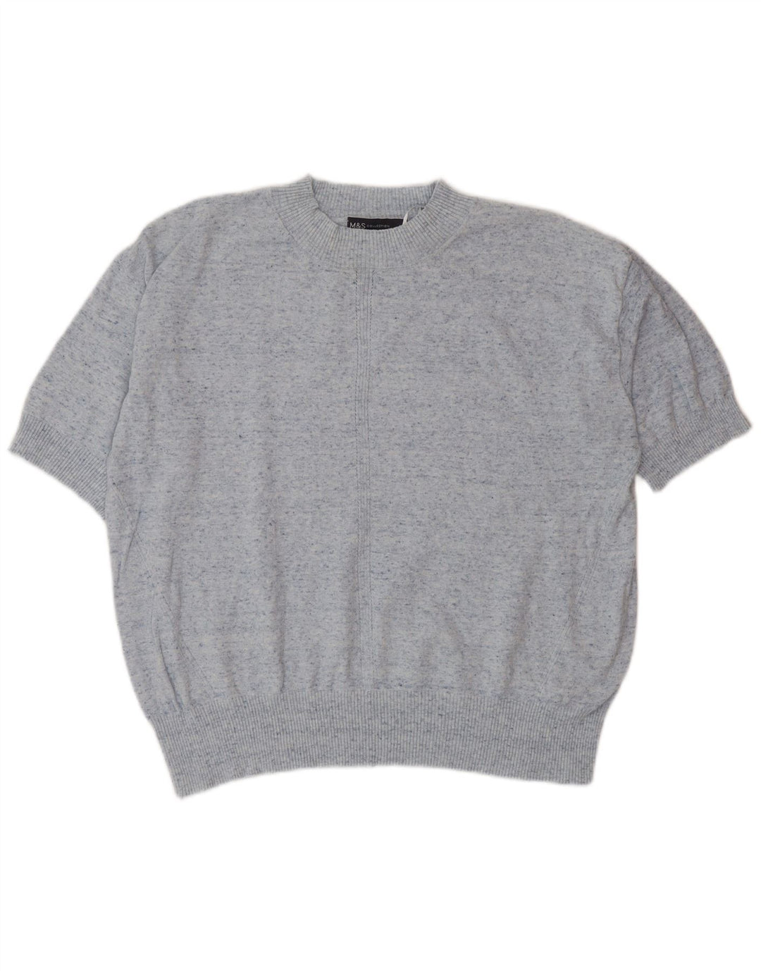 Maglione maglione girocollo da donna Marks & Spencer UK 14 Blu medio screziato