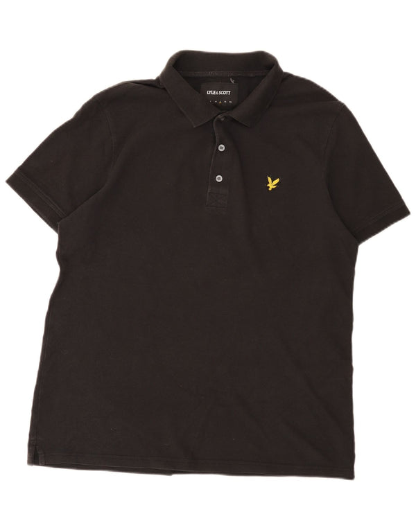 Polo da uomo Lyle & Scott grande in cotone nero