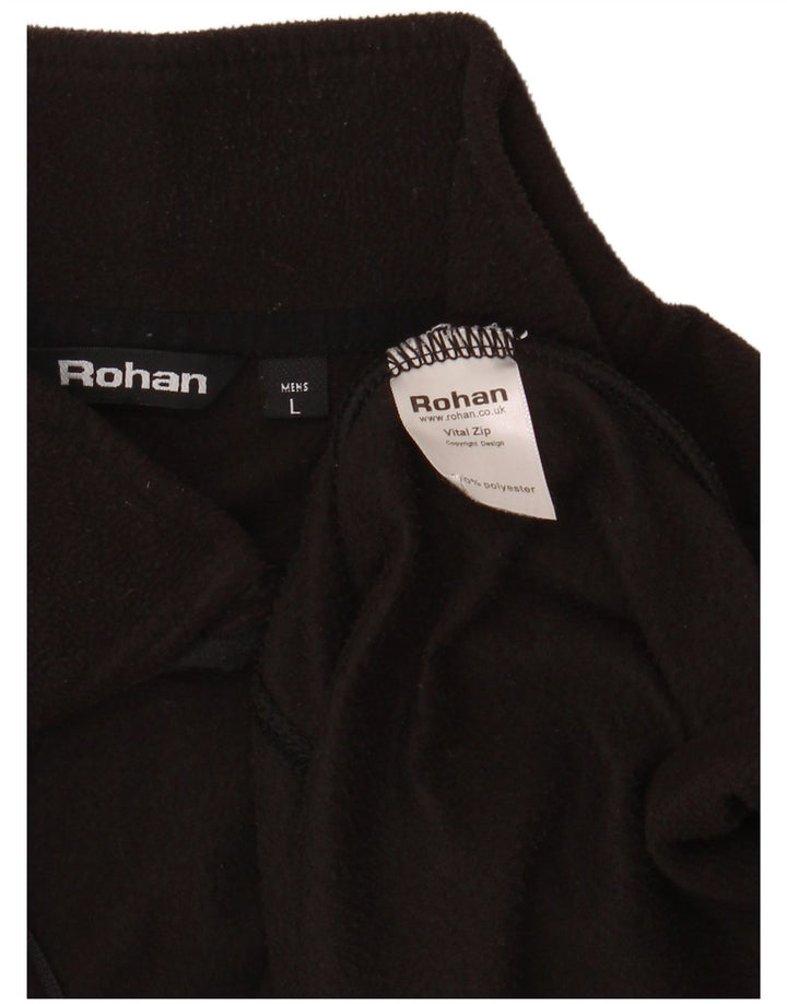 Maglione in pile da uomo con collo con zip ROHAN, grande poliestere nero