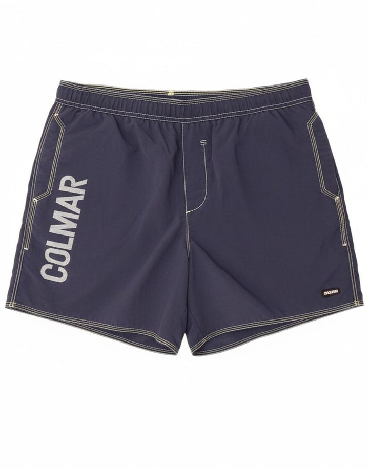 COLMAR Mens Graphic Swimming Shorts IT 54 2XL  Navy Blue Polyamide