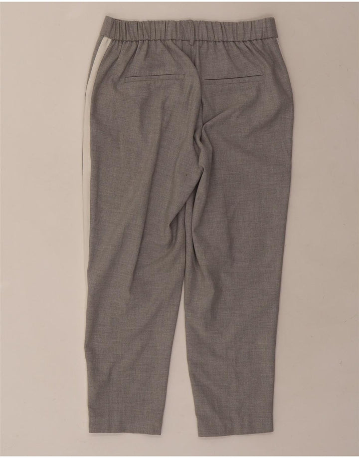 ZARA Womens Tapered Cropped Trousers Medium W28 L24 Grey Colourblock Vintage Zara and Second-Hand Zara from Messina Hembry 