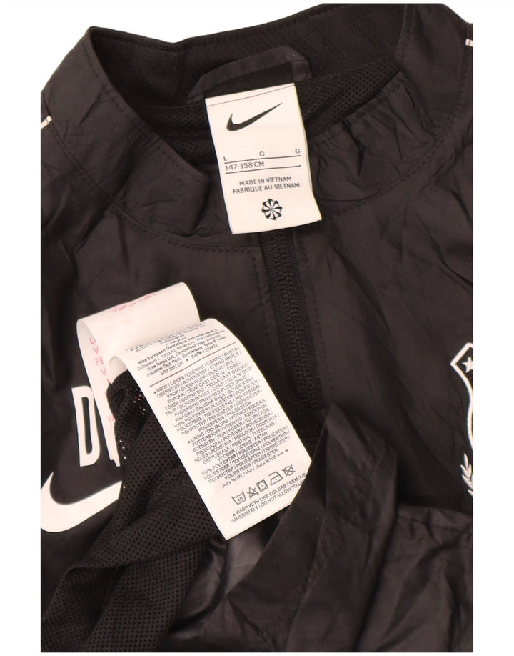 Giacca antipioggia Nike da ragazzo con grafica 12-13 anni, grande, in poliestere nero