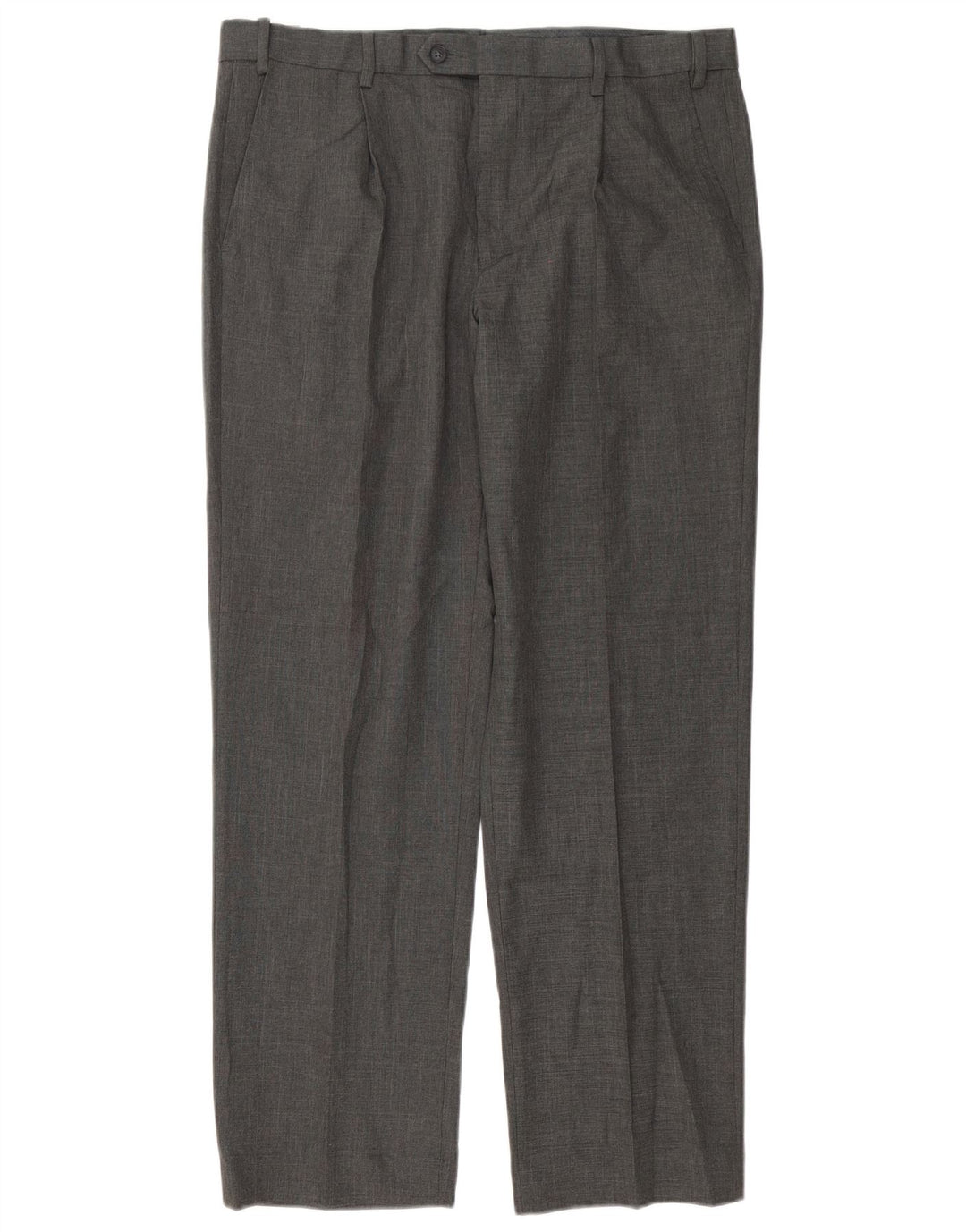 MARKS & SPENCER Pantaloni da abito vestibilità regolare da uomo W36 L31 Poliestere grigio