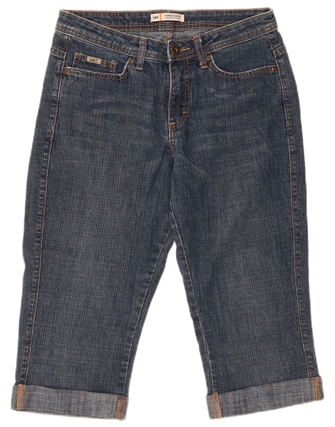 Jeans Capri da donna a vita media LEE US 8 medio W29 cotone blu