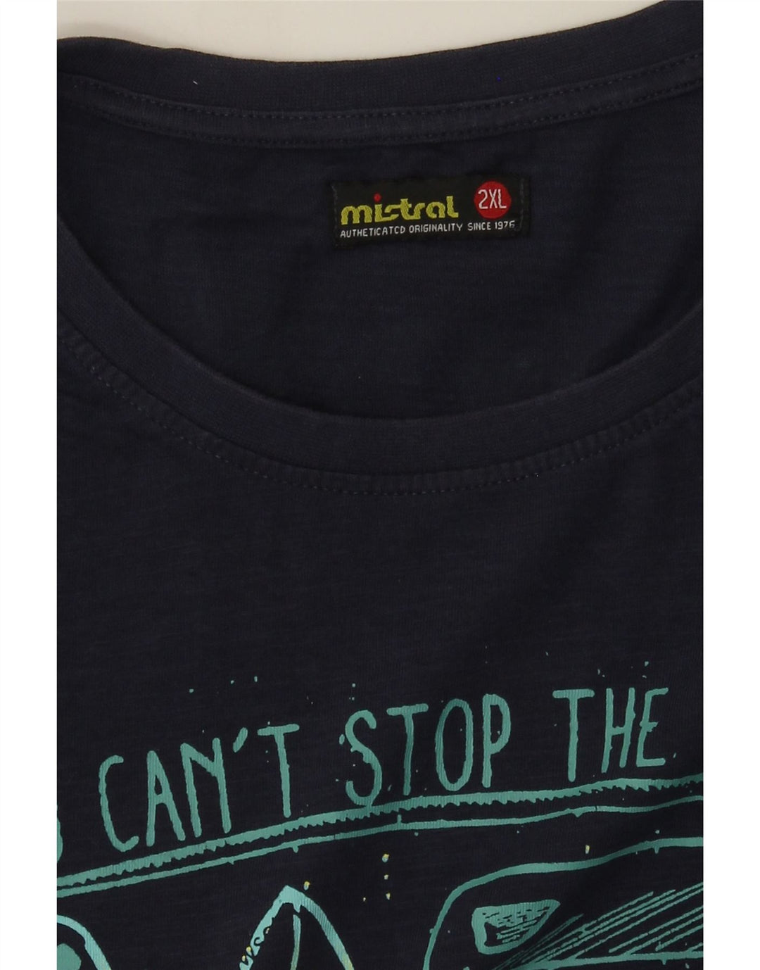 T-shirt grafica da uomo Mistral Top 2XL Blu navy