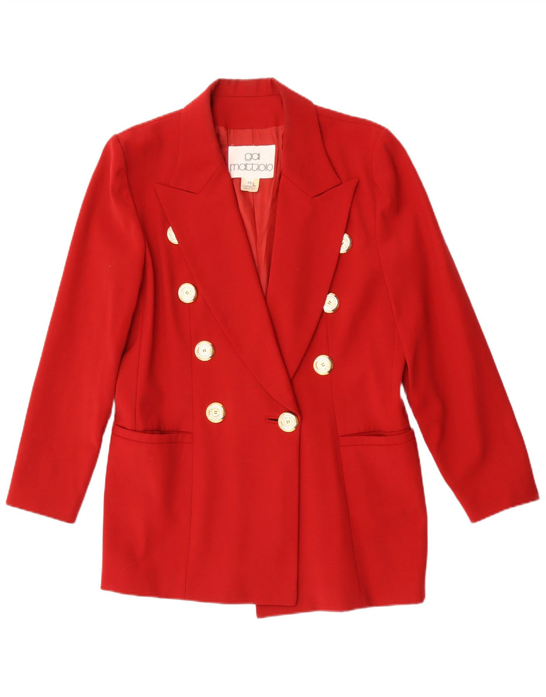 Giacca Blazer a 1 Bottone Donna Gai Mattiolo IT 48 XL Lana Rossa