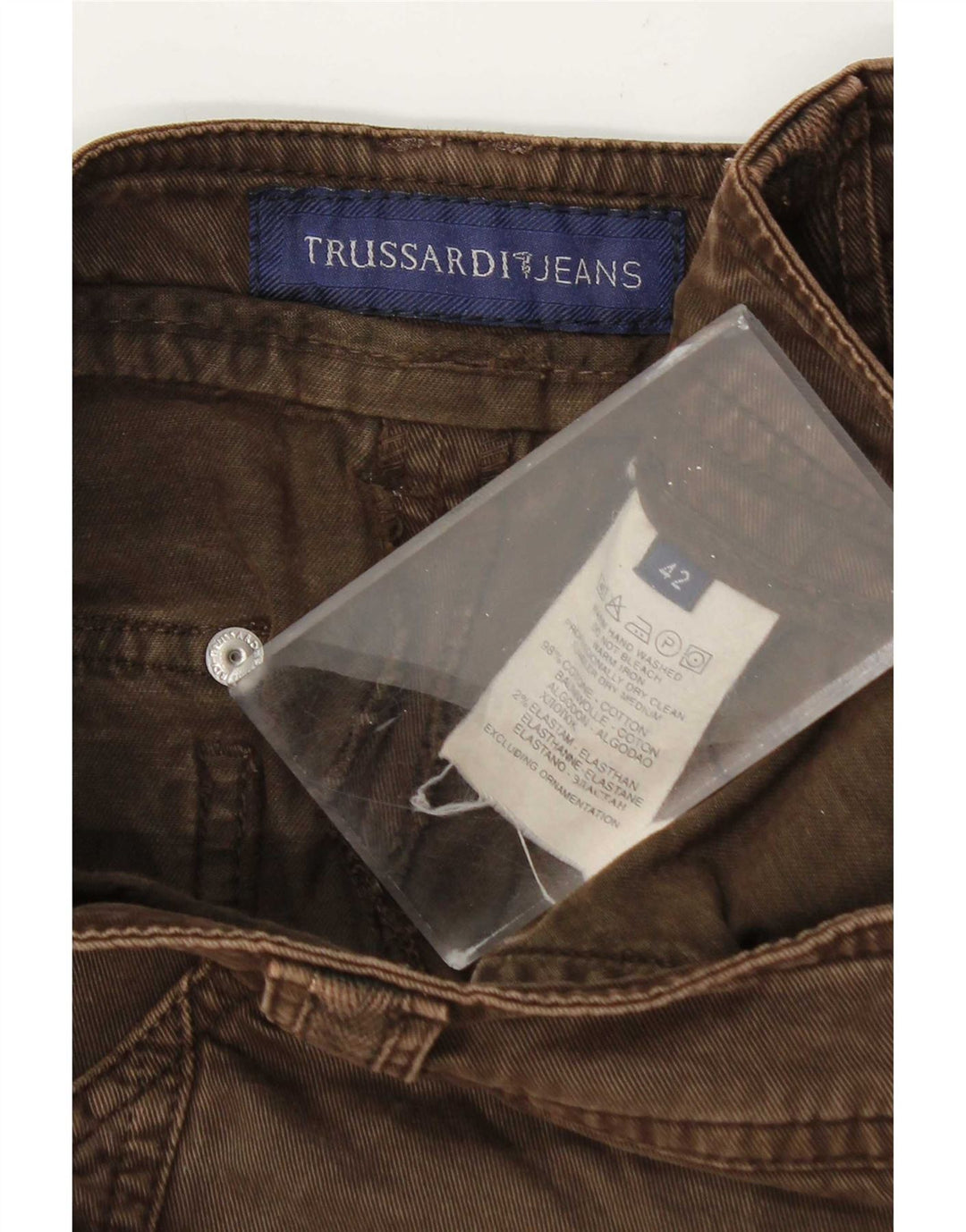 Gonna Trussardi Donna Denim IT 42 Media W30 Marrone Cotone