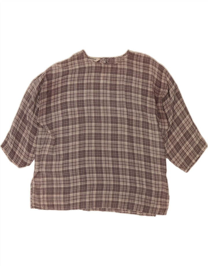 MARELLA Womens Blouse Top UK 14 Large Grey Check Vintage Marella and Second-Hand Marella from Messina Hembry 